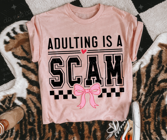 ADULTING IS A SCAM BLACK - DTF TRANSFER
