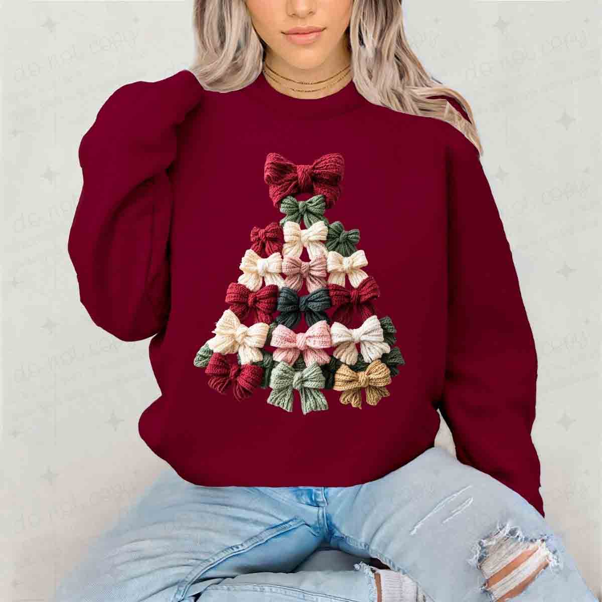 COQUETTE MULTICOLOR BOW TREE - FAUX YARN - DTF TRANSFER