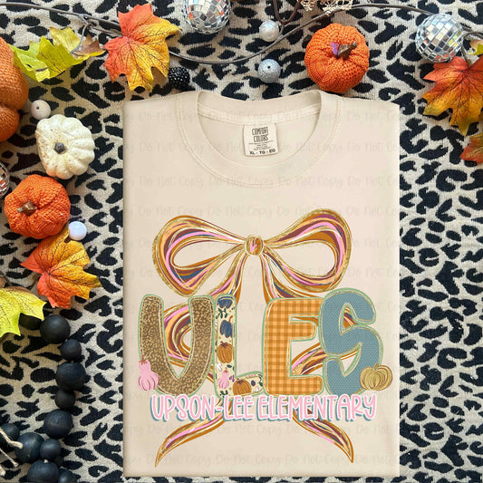 COQUETTE FALL SCHOOL INITIALS + NAME - CUSTOM TRANSFER