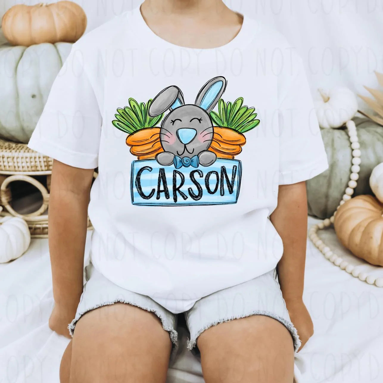 Easter Nameplate with Carrots completed tee