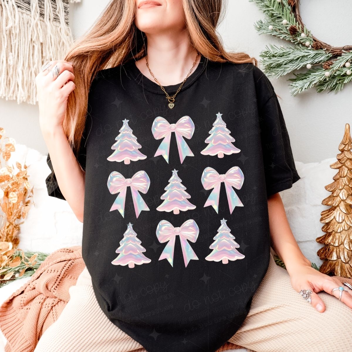 COQUETTE IRIDESCENT CHRISTMAS TREES - DTF TRANSFER