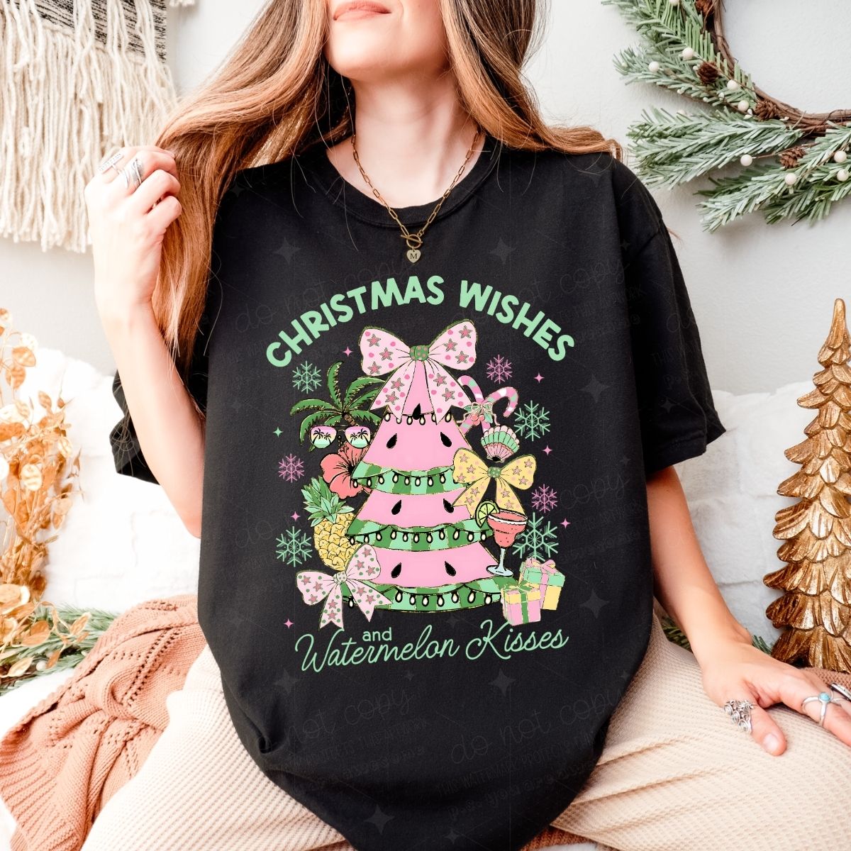 COQUETTE CHRISTMAS WISHES AND WATERMELON KISSES - DTF TRANSFER