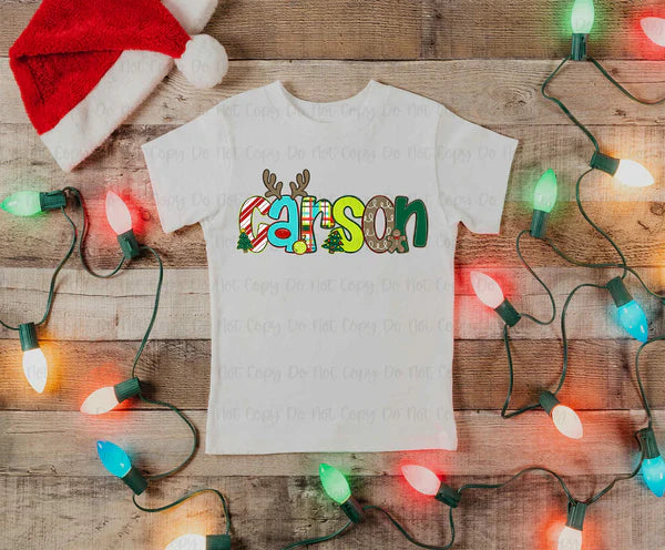 CHRISTMAS KID/SCHOOL/BUSINESS NAME - BOY & GIRL OPTION - MOCKUP ONLY