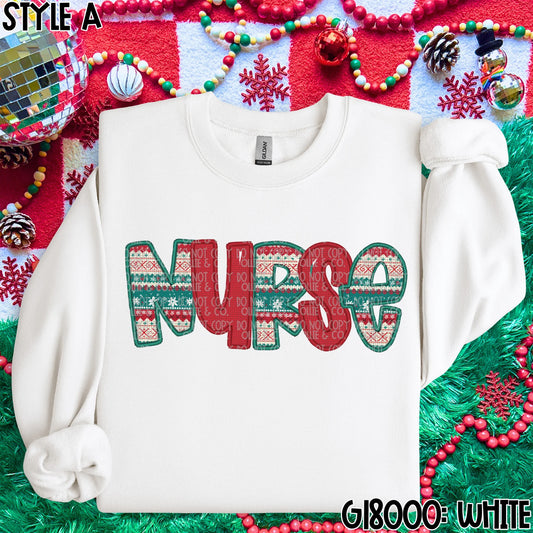 FAUX EMBROIDERY CHRISTMAS SCHOOL OCCUPATIONS - MOCKUP ONLY