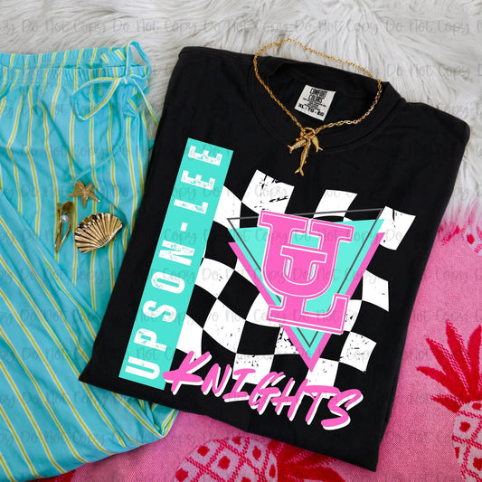 NEON CHECKER 90'S MASCOT - MOCKUP ONLY
