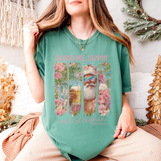 SUNSHINE,SIPPIN' AND SLEIGHIN - DTF TRANSFER