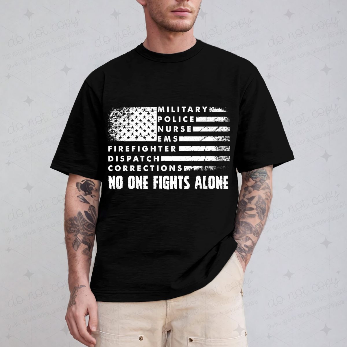 NO ONE FIGHTS ALONE - DTF TRANSFER