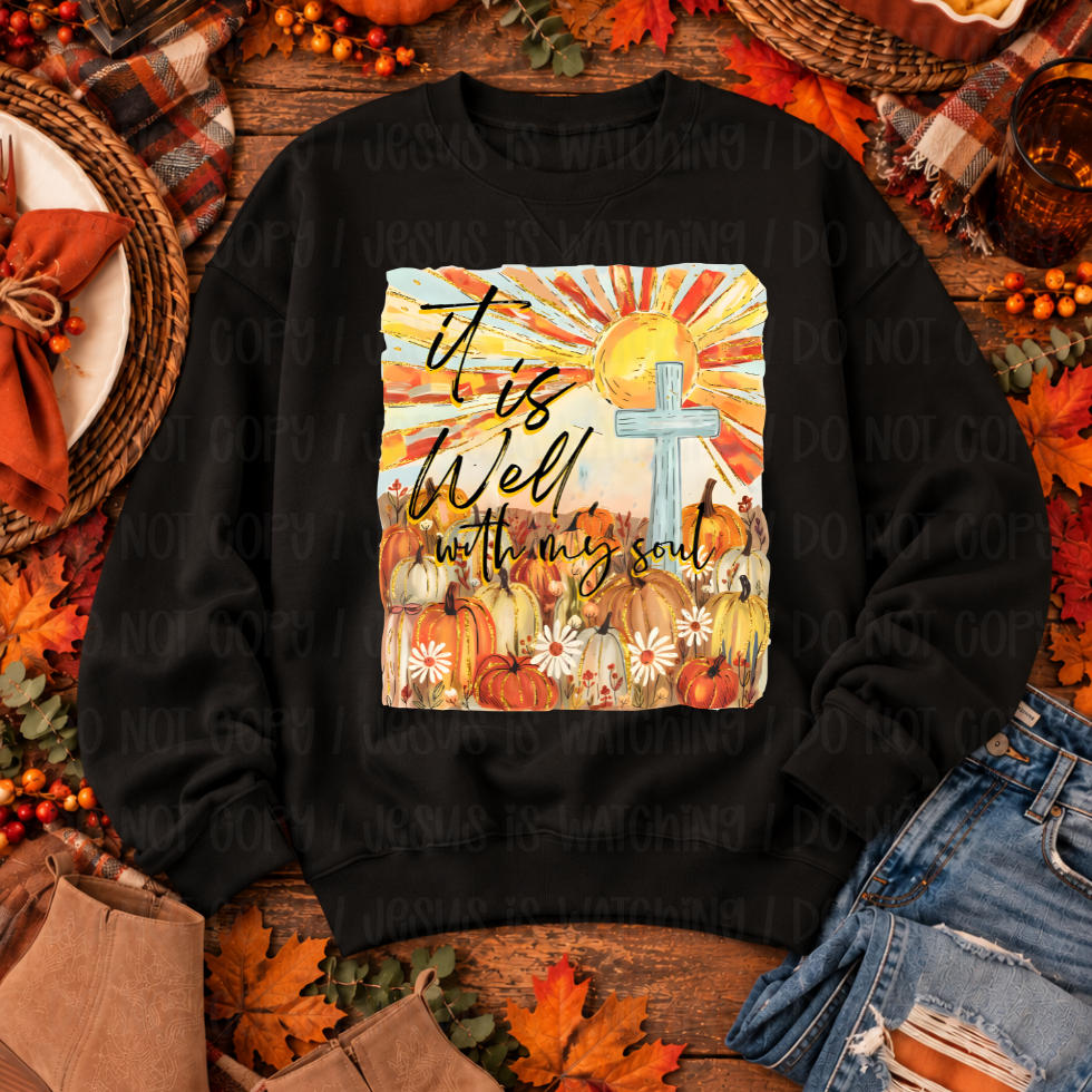 PUMPKIN FIELD IT IS WELL WITH MY SOUL - DTF TRANSFER