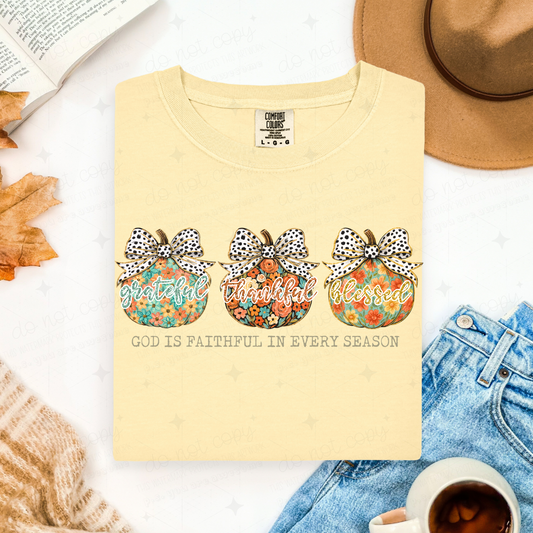 COQUETTE GRATEFUL THANKFUL BLESSED - COMPLETED TEE