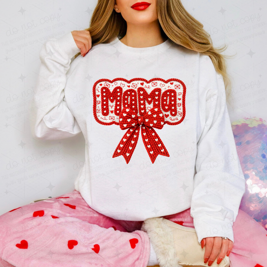 COQUETTE MAMA FRAME WITH A BOW - FAUX YARN - DTF TRANSFER