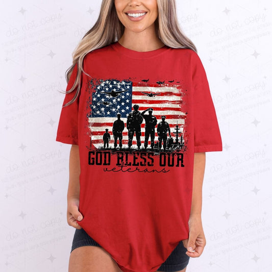 GOD BLESS OUR VETERANS - DTF TRANSFER