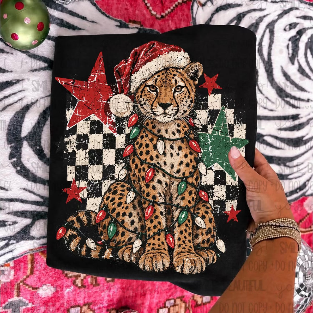 CHRISTMAS CHEETAH - DTF TRANSFER