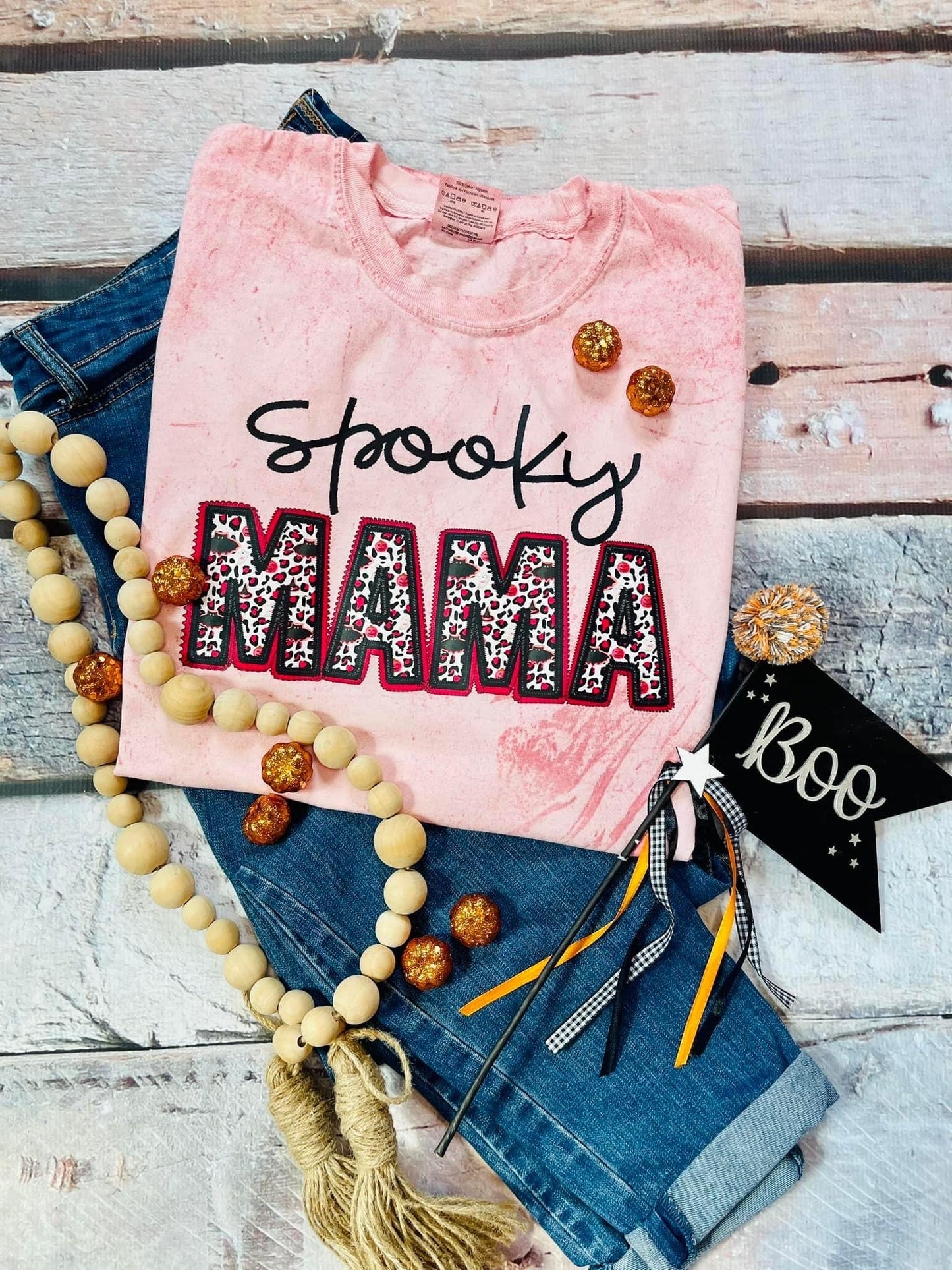 Spooky Mama faux embroidery