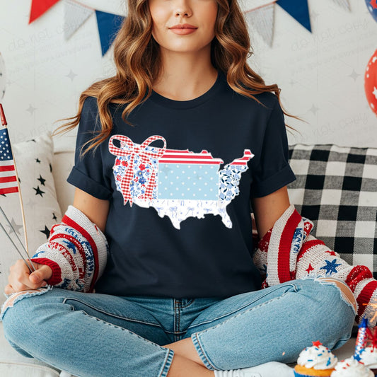 COQUETTE MAP OF AMERICA - COMPLETED TEE