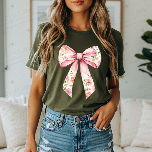 COQUETTE FLORAL BOW - COMPLETED TEE