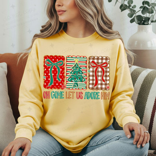 COQUETTE OH COME LET US ADORE HIM - COMPLETED TEE