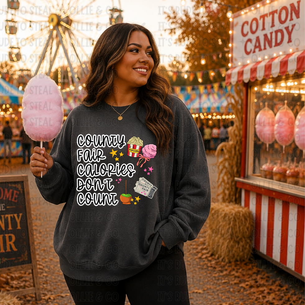 COUNTY FAIR CALORIES DON'T COUNT - *OLLIE & CO. EXCLUSIVE* - DTF TRANSFER