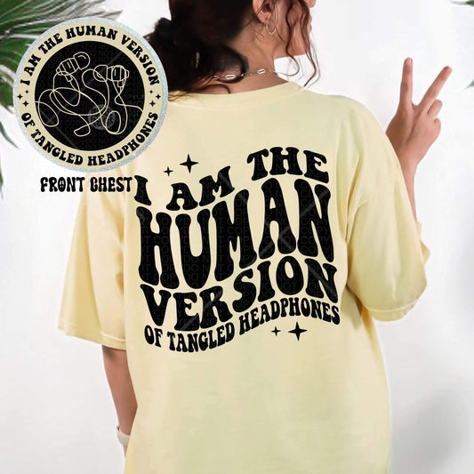 Human version of tangled headphones- Front & back Exclusive Shirt