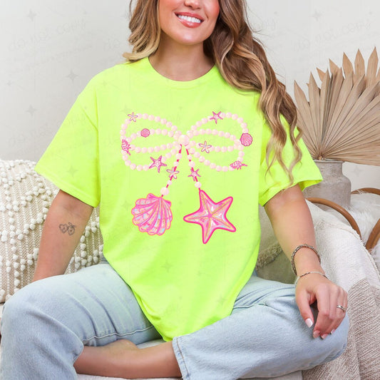 COQUETTE PEARL STARFISH & SEASHELL - COMPLETED TEE