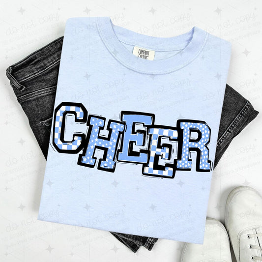 CHEER - COLUMBIA BLUE - DTF TRANSFER