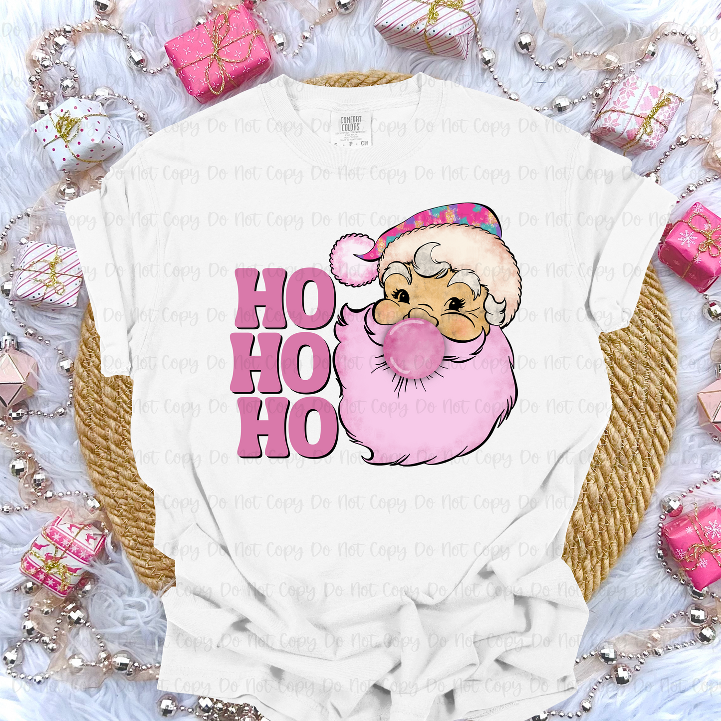 Ho Ho Ho Santa Pink Bubble