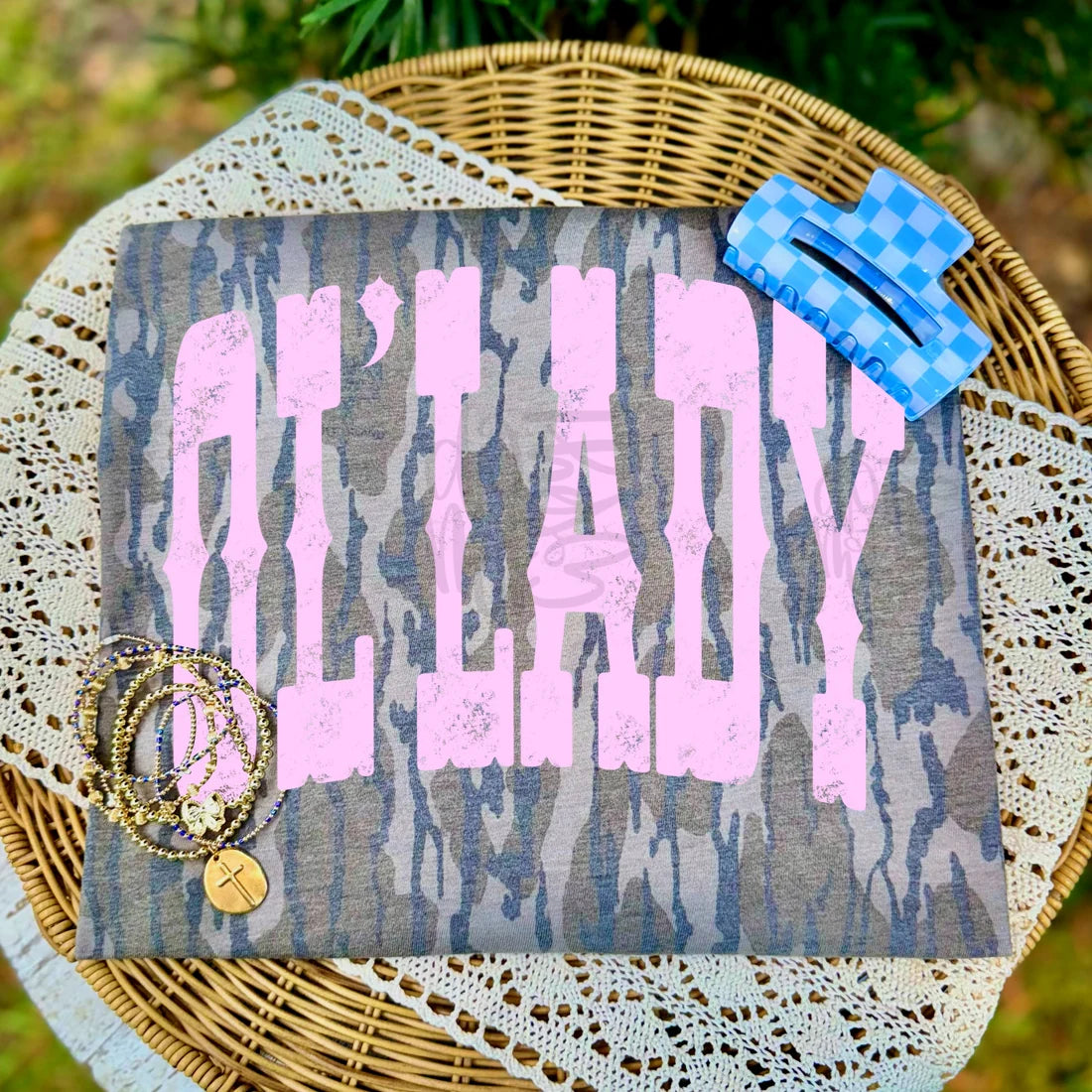 OL LADY PINK GRUNGE WESTERN - DTF TRANSFER