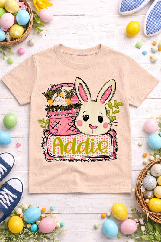 GIRL EASTER BUNNY WITH BASKET - CUSTOM TRANSFER