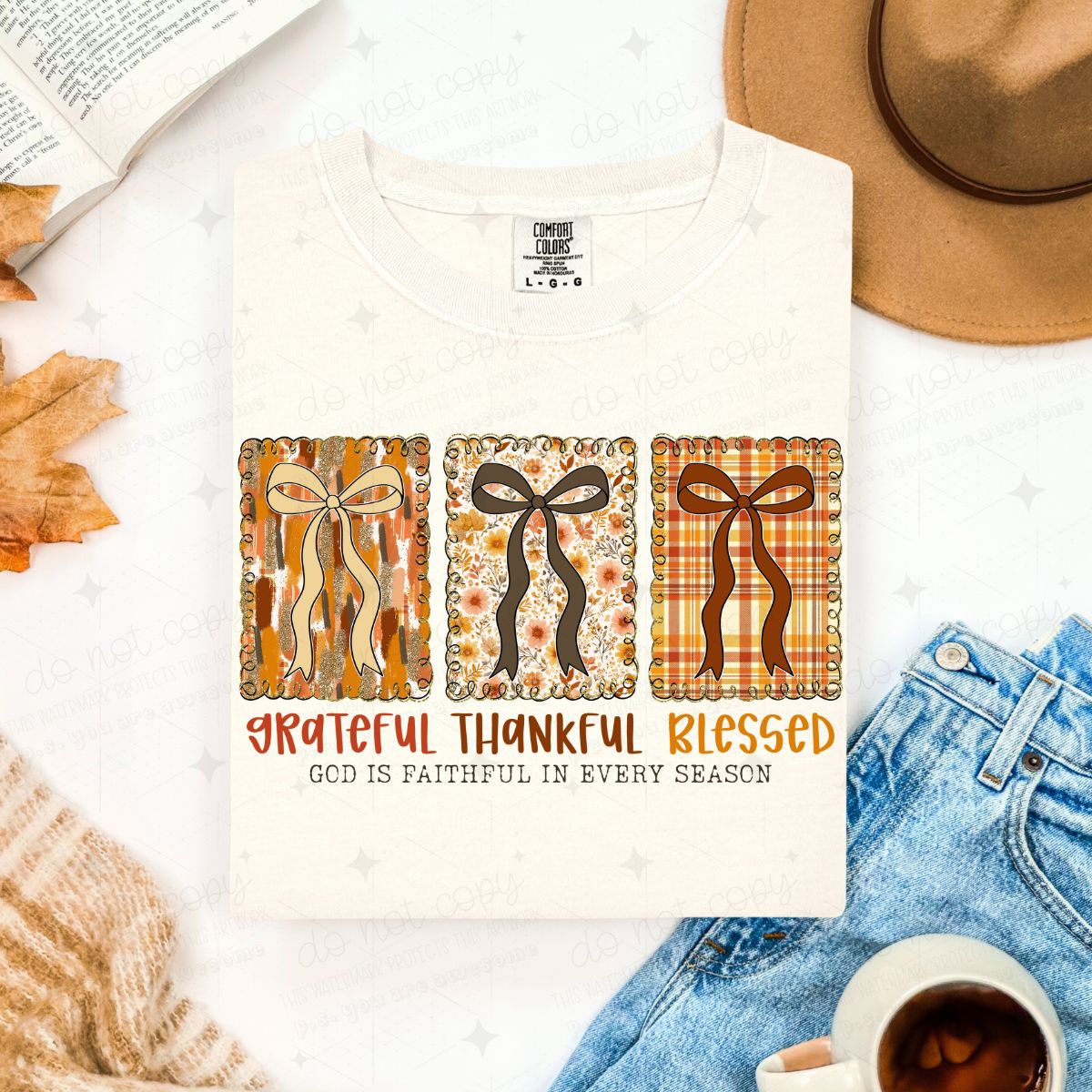 COQUETTE GRATEFUL THANKFUL BLESSED - DTF TRANSFER