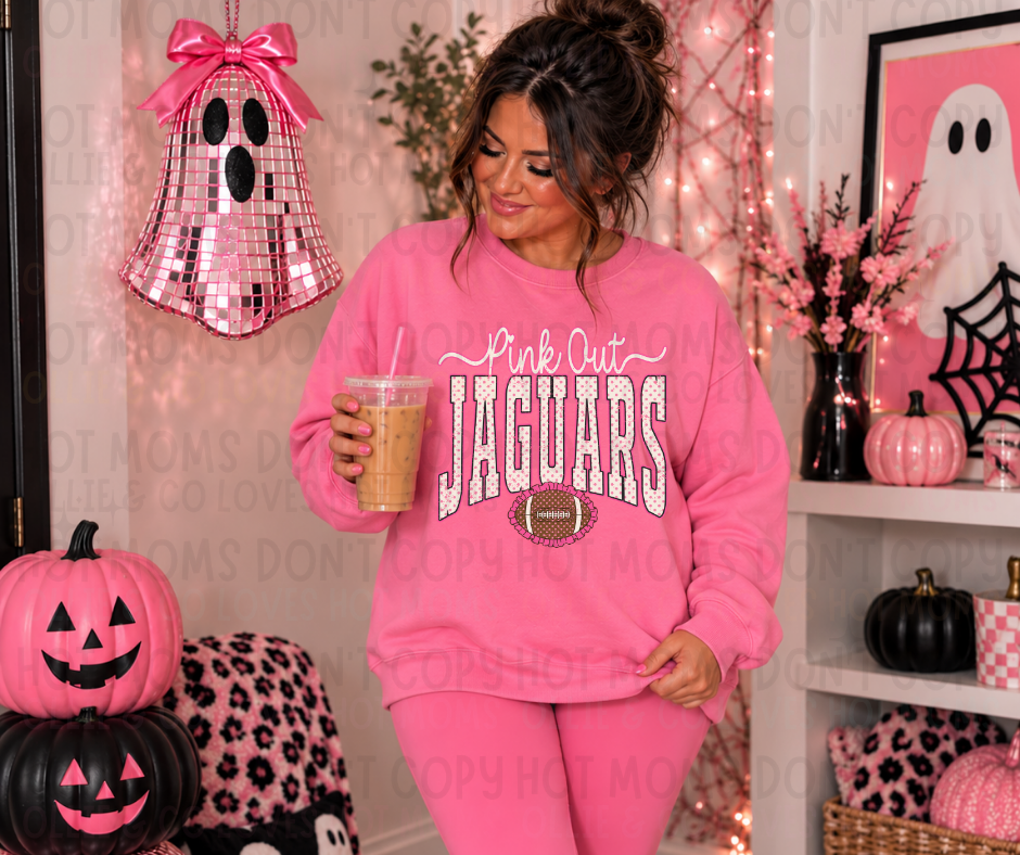 POLKA DOT PINK OUT MASCOTS - DTF TRANSFER
