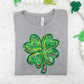 Faux Glitter Shamrock Completed Tee