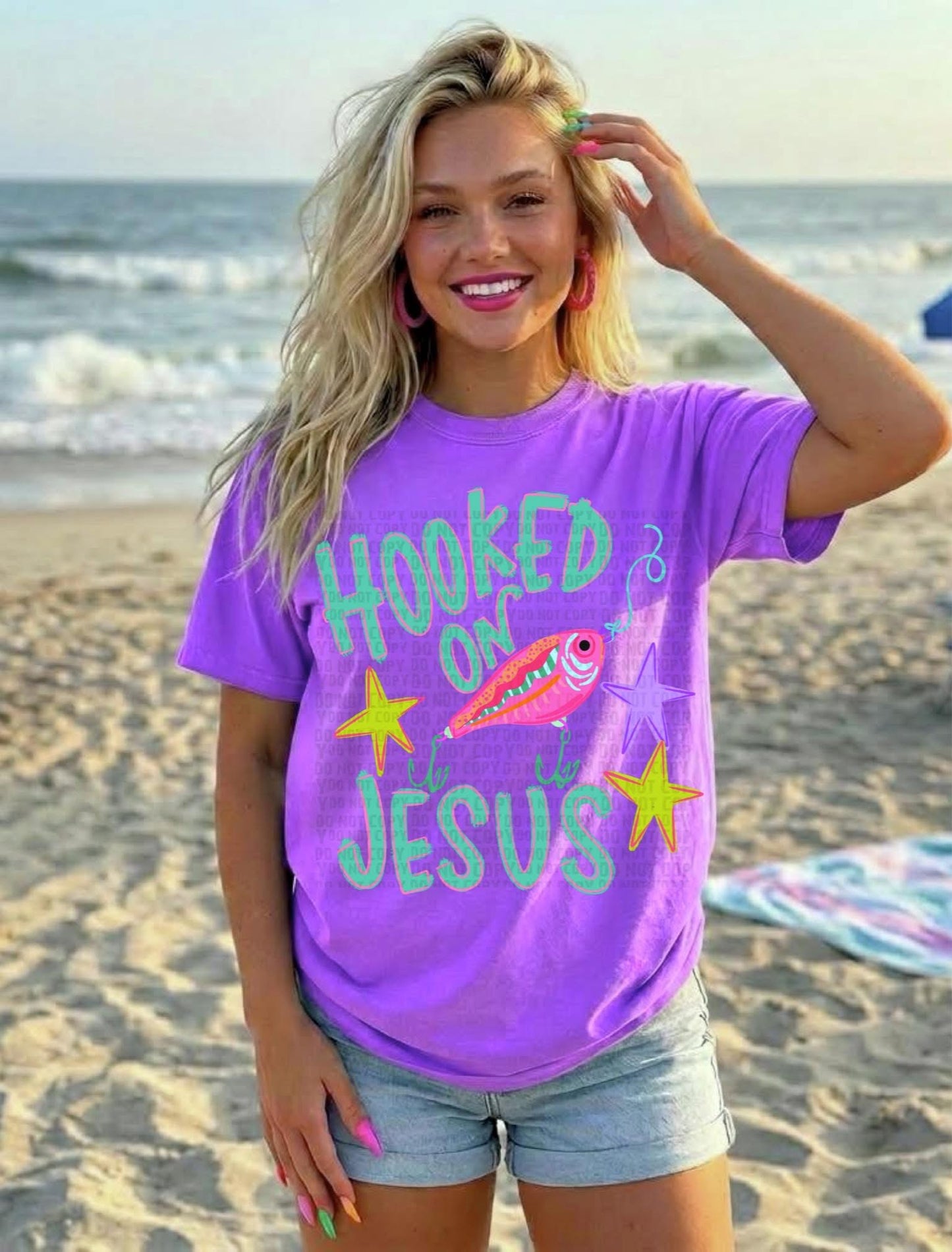 HOOKED ON JESUS - DTF TRANSFER