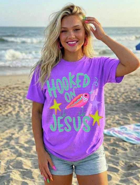 HOOKED ON JESUS - DTF TRANSFER