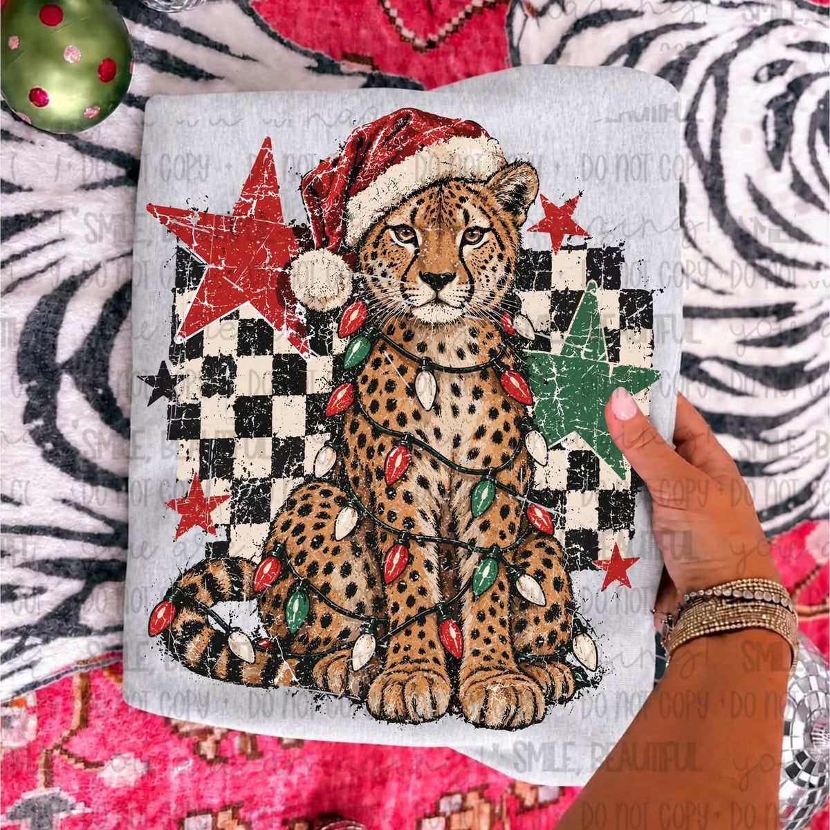 CHRISTMAS CHEETAH - DTF TRANSFER