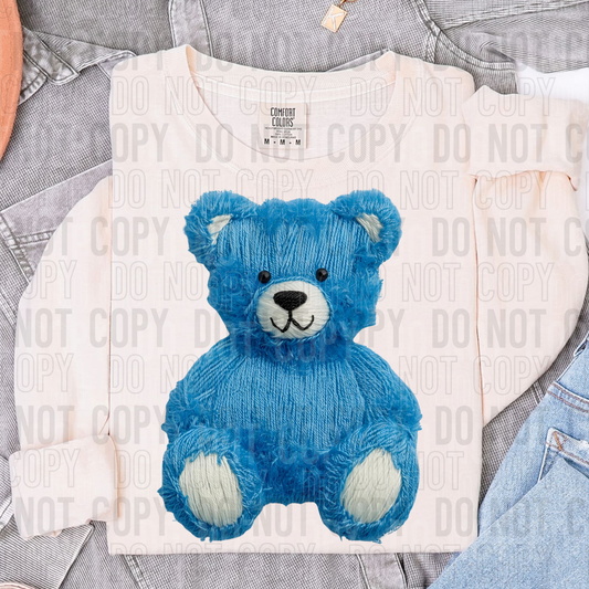 BLUE BEAR FAUX YARN - DTF TRANSFER