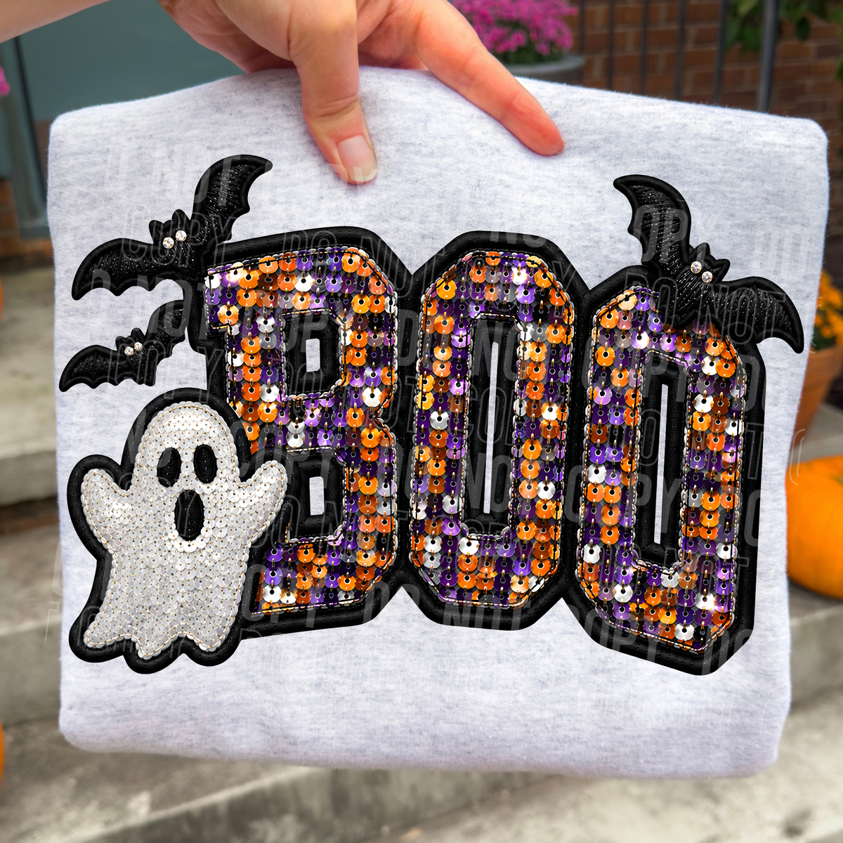 BOO MOSAIC - FAUX SEQUIN - DTF TRANSFER