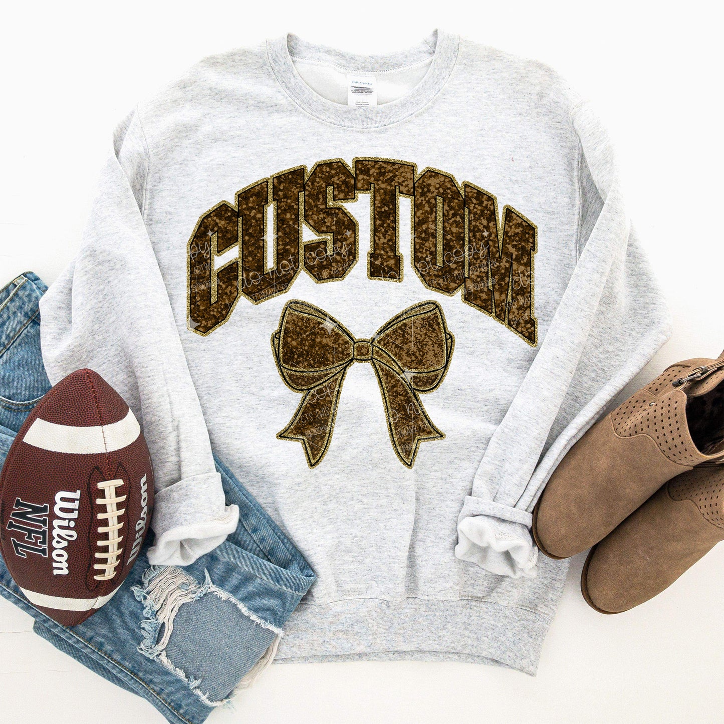 Collegiate Glitter Customs (Faux Glitter Effect)