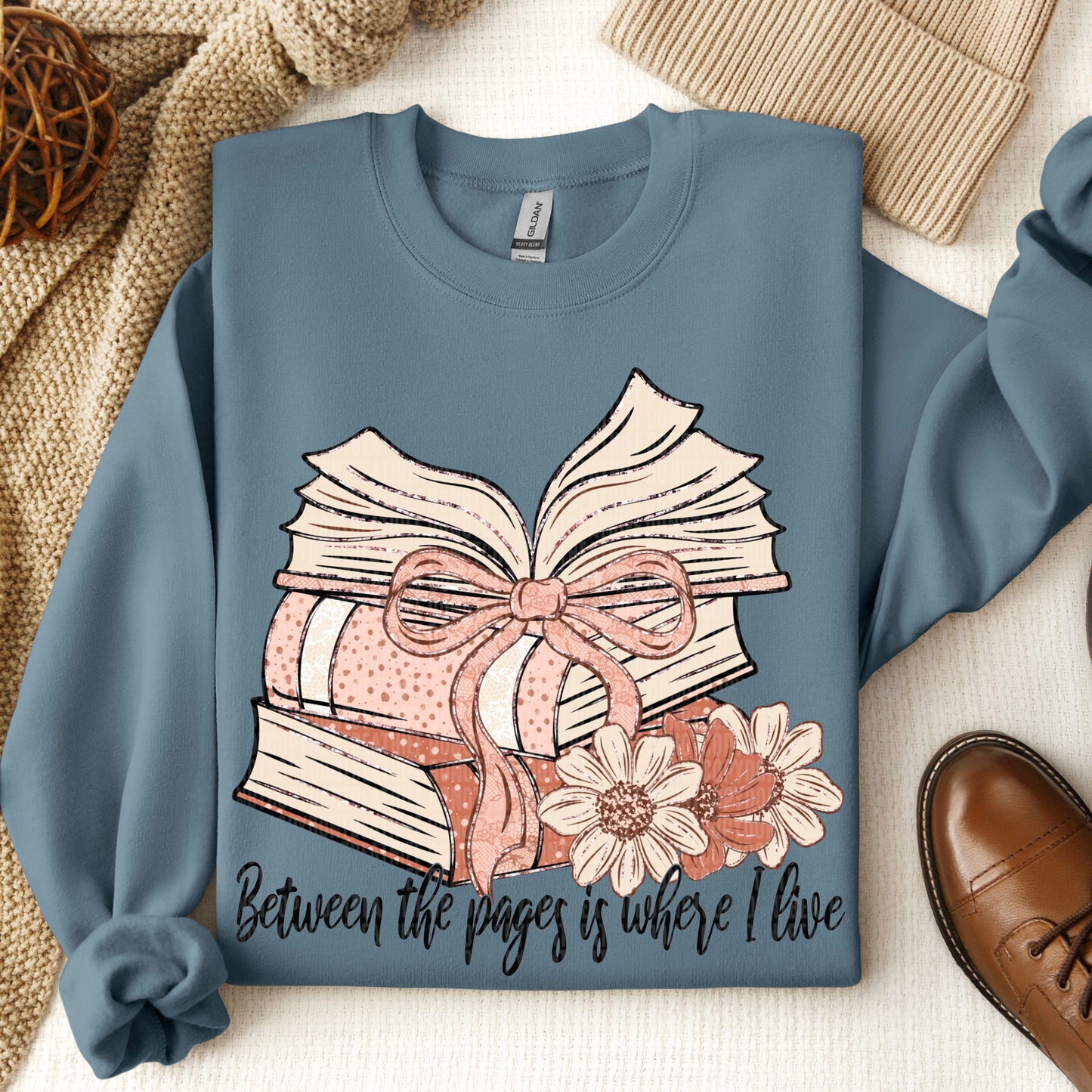 BETWEEN THE PAGES IS WHERE I LIVE - DTF TRANSFER