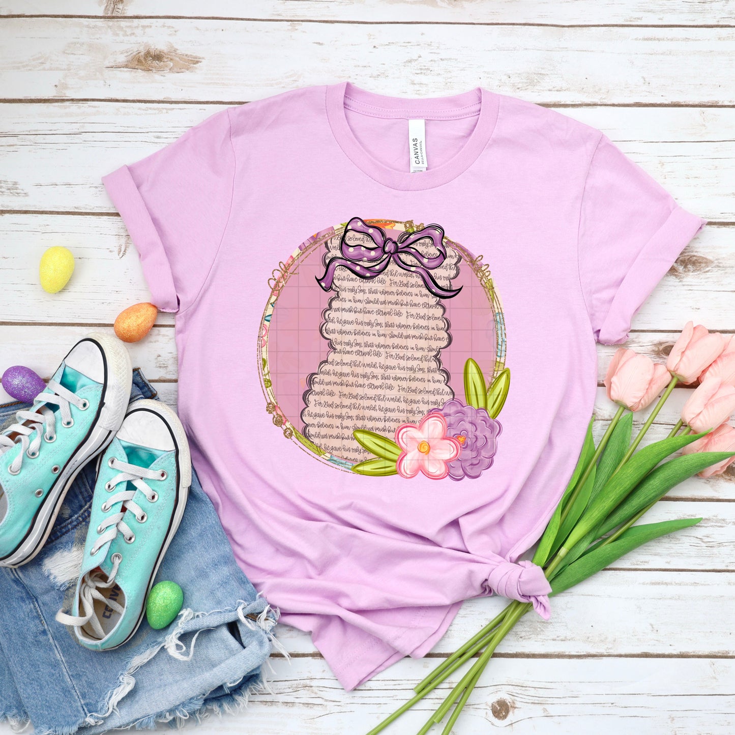 BUNNY CIRCLE FRAME - DTF TRANSFER