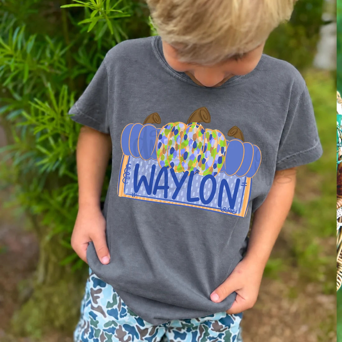 BOY PUMPKIN NAMEPLATE - CUSTOM TRANSFER
