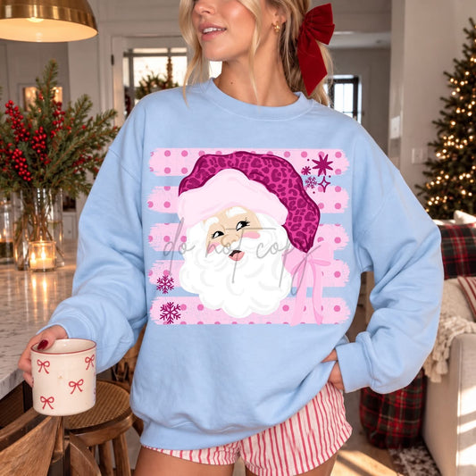LEOPARD SANTA STRIPE - DTF TRANSFER