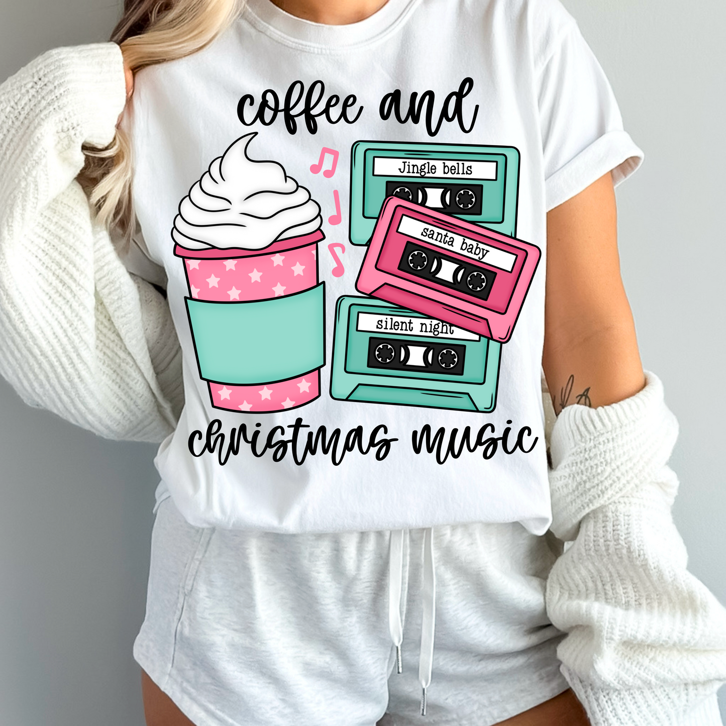 COFFEE AND CHRISTMAS MUSIC - DTF TRANSFER