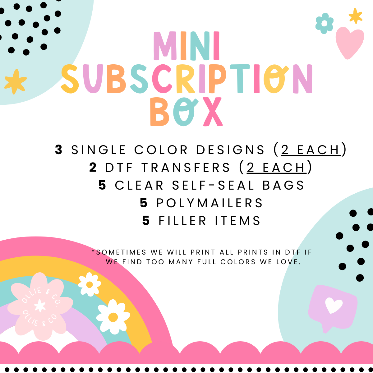 Mini Ollie & Co. Subscription Box- ONE Per Order. -