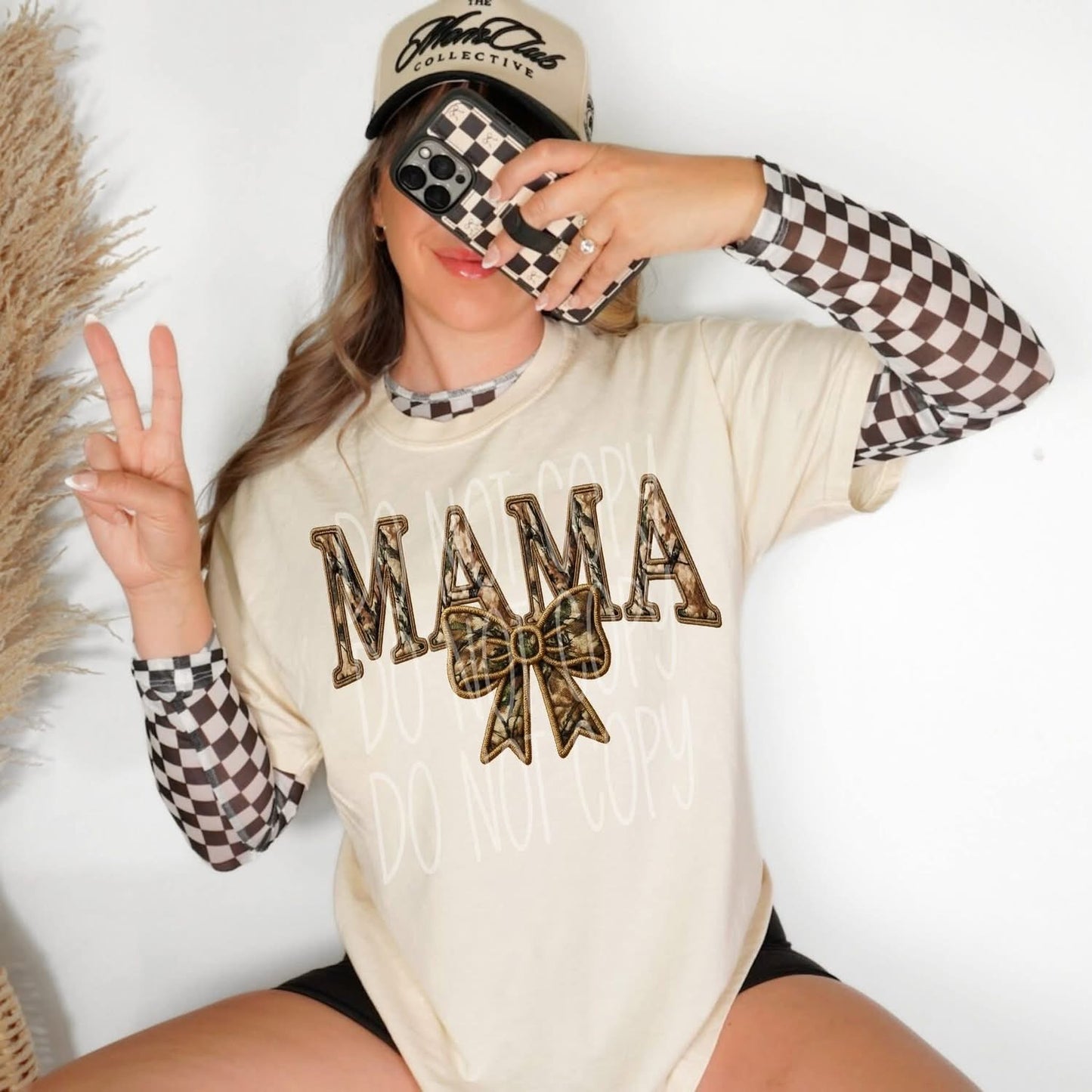CAMO MAMA COQUETTE - FAUX EMBROIDERY - DTF TRANSFER