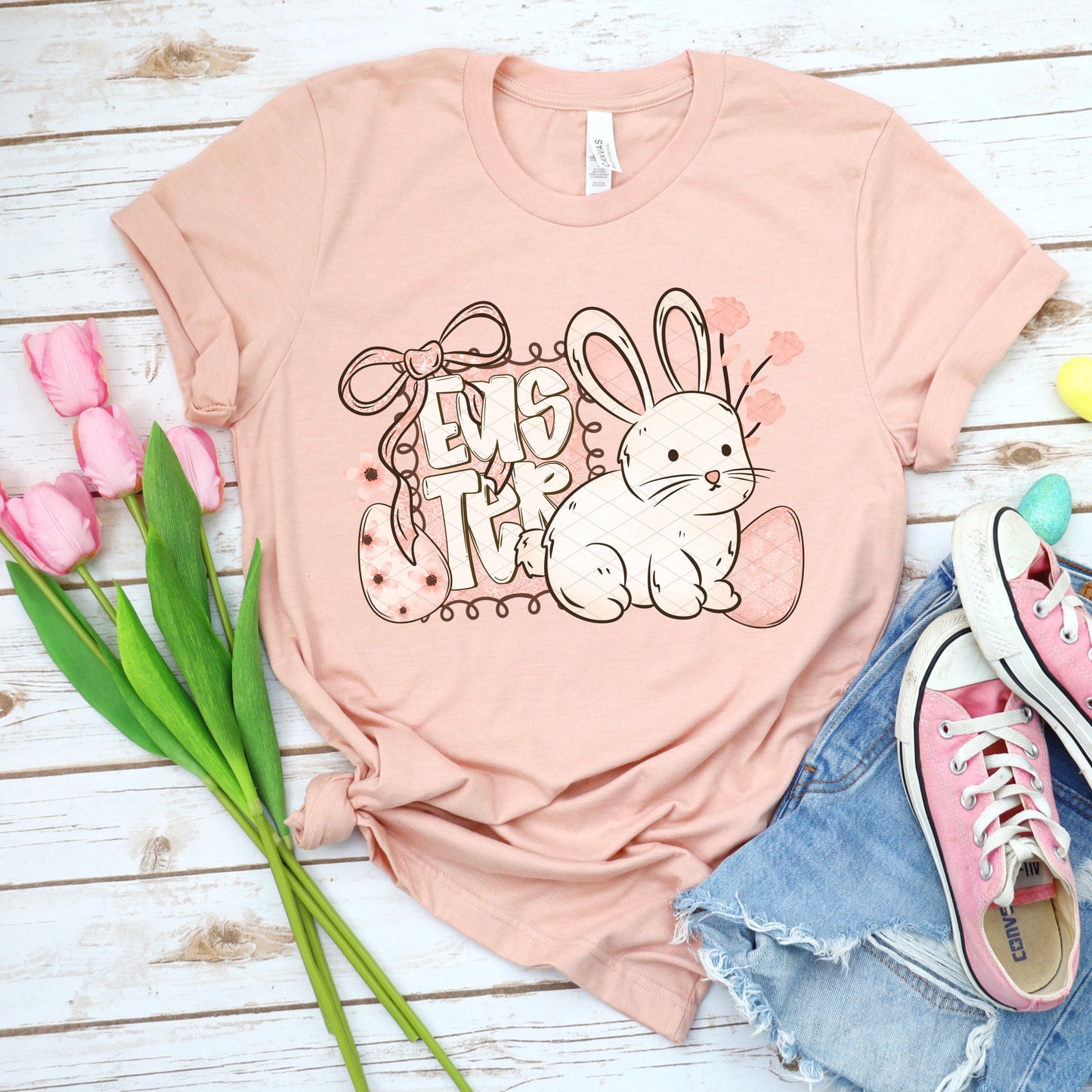 EASTER BOW AND RABBIT - DTF TRANSFER