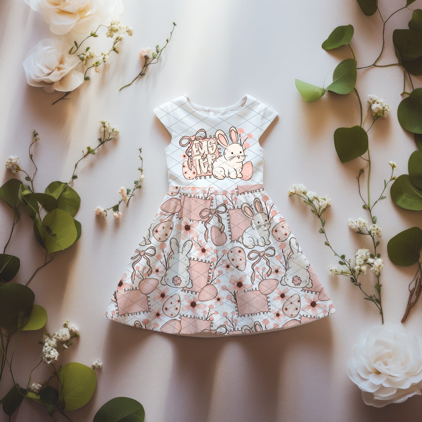 EASTER BOW AND RABBIT - DTF TRANSFER