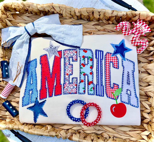 AMERICA FAUX PATCHWORK - DTF TRANSFER