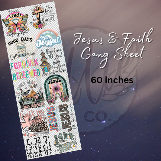 Jesus & Faith Gang Sheet 22x60