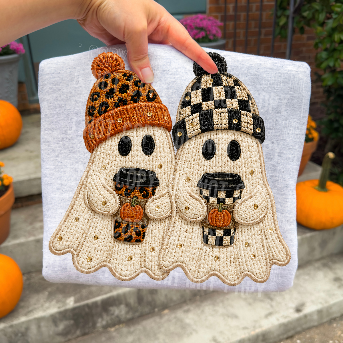 FALL GHOSTS - FAUX YARN - DTF TRANSFER