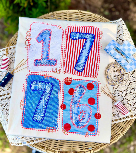 1776 PATCHWORK DENIM - DTF TRANSFER