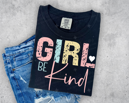 GIRL BE KIND PINK  - DTF TRANSFER